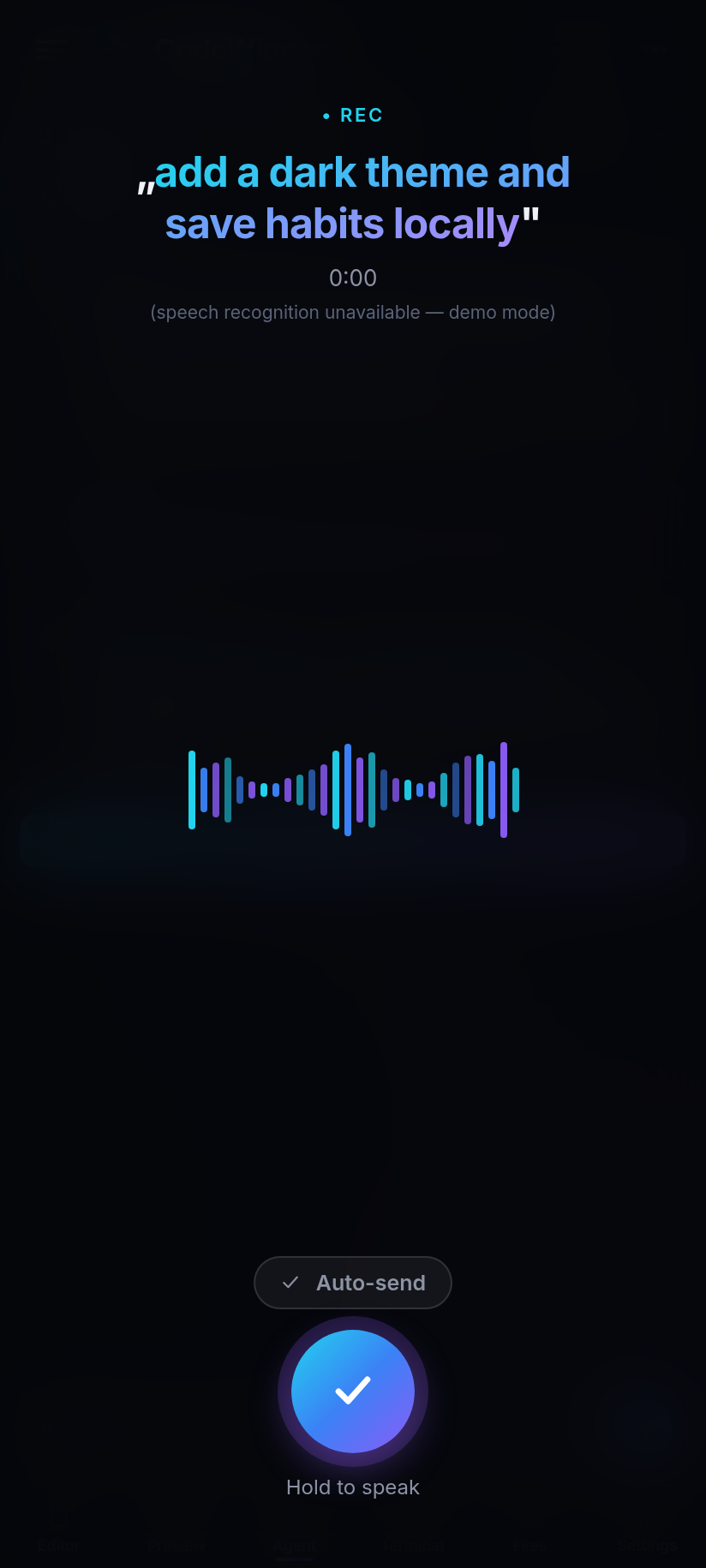 CodeWinger Android — Voice