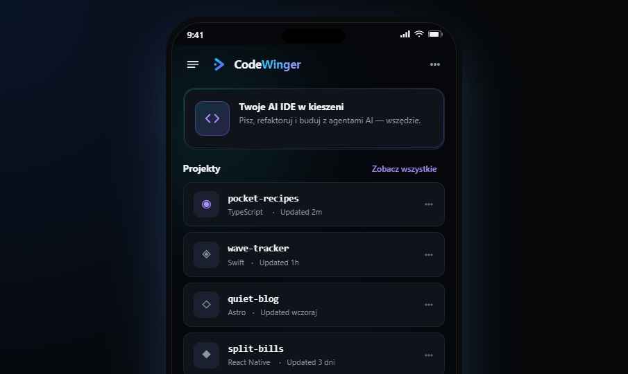 CodeWinger local-first AI IDE workspace